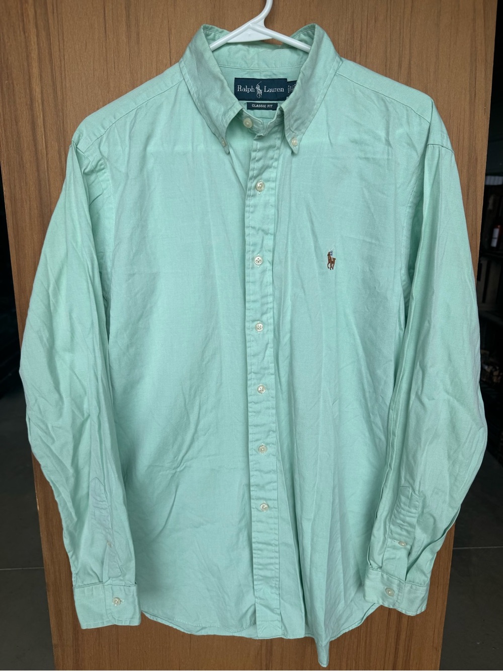 Ralph Lauren Classic Fit Men’s Large 16.5 Mint Green Oxford Button Down Shirt